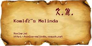 Komlós Melinda névjegykártya