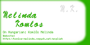 melinda komlos business card